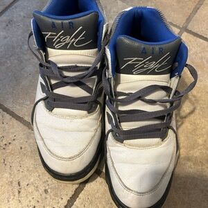 Nike White and Blue Sneakers Classic Design